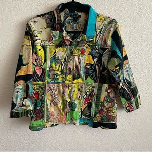 Kaktus Picasso Print Denim Women’s Jacket